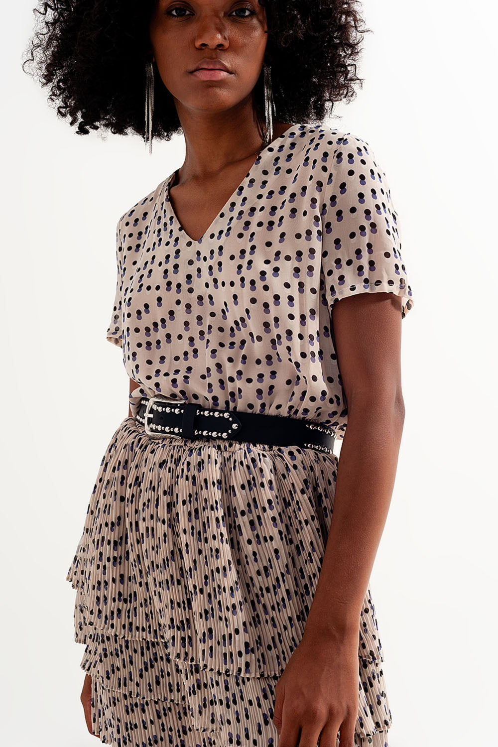 Stunning Skater Mini Dress With Peplum in Cream