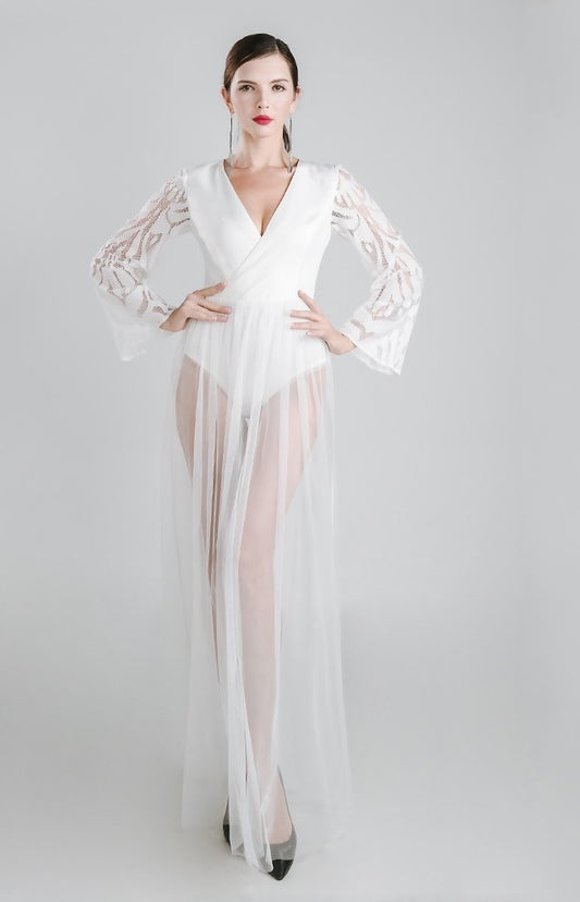 First in Class Stunning White Sheer Dress